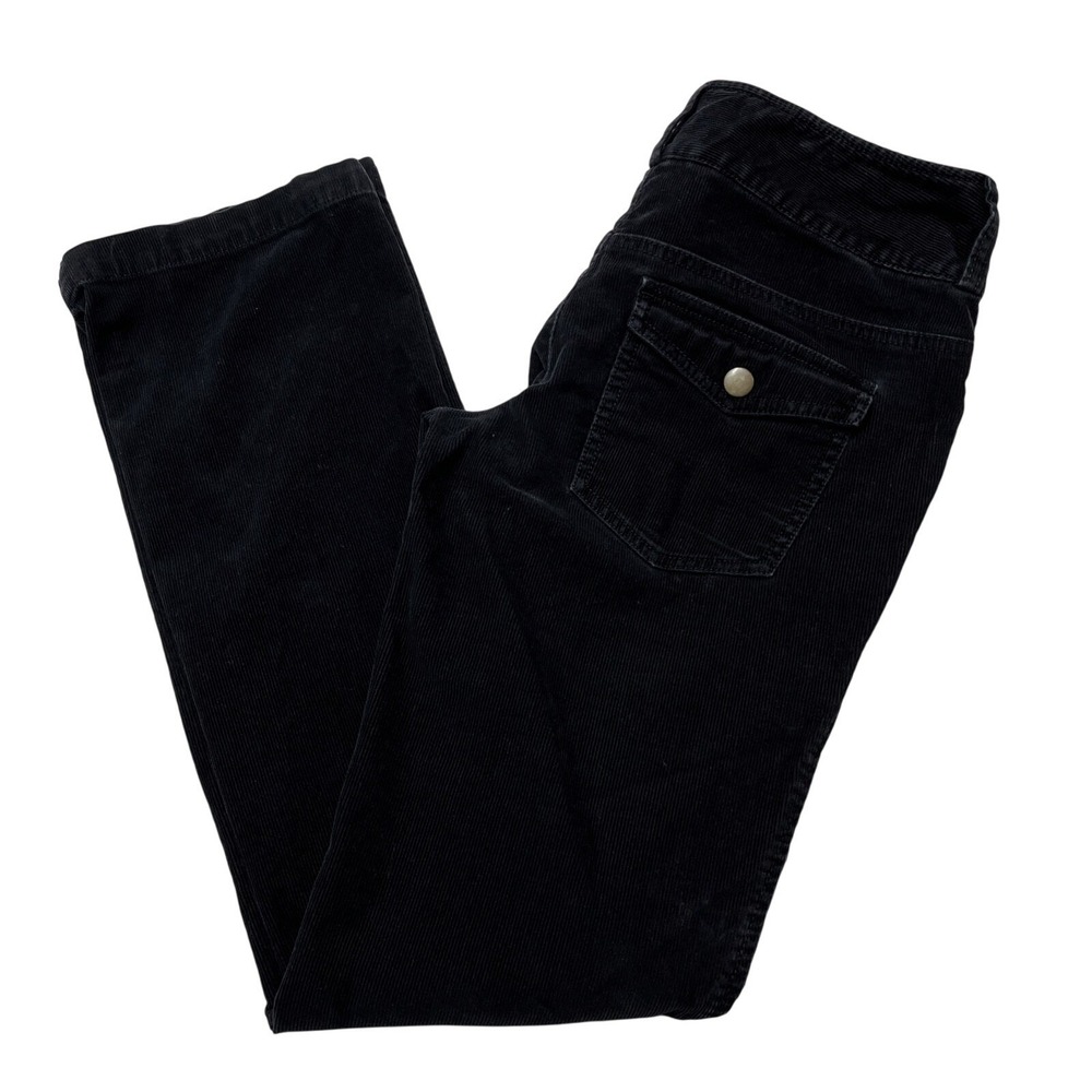 Vintage London Jean Y2K Pant Women 6 Black Corduroy Straight Leg Low Rise Preppy